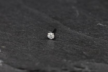 Round Prong-set Moissanite Titanium Threadless Earring