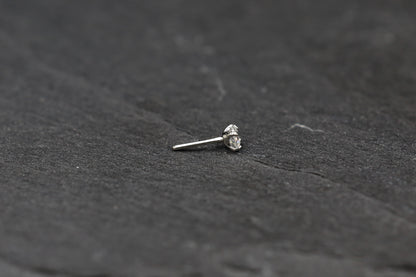 Round Prong-set Moissanite Titanium Threadless Earring