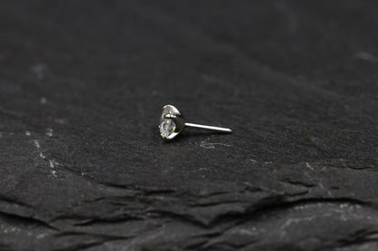 Round Prong-set Moissanite Titanium Threadless Earring