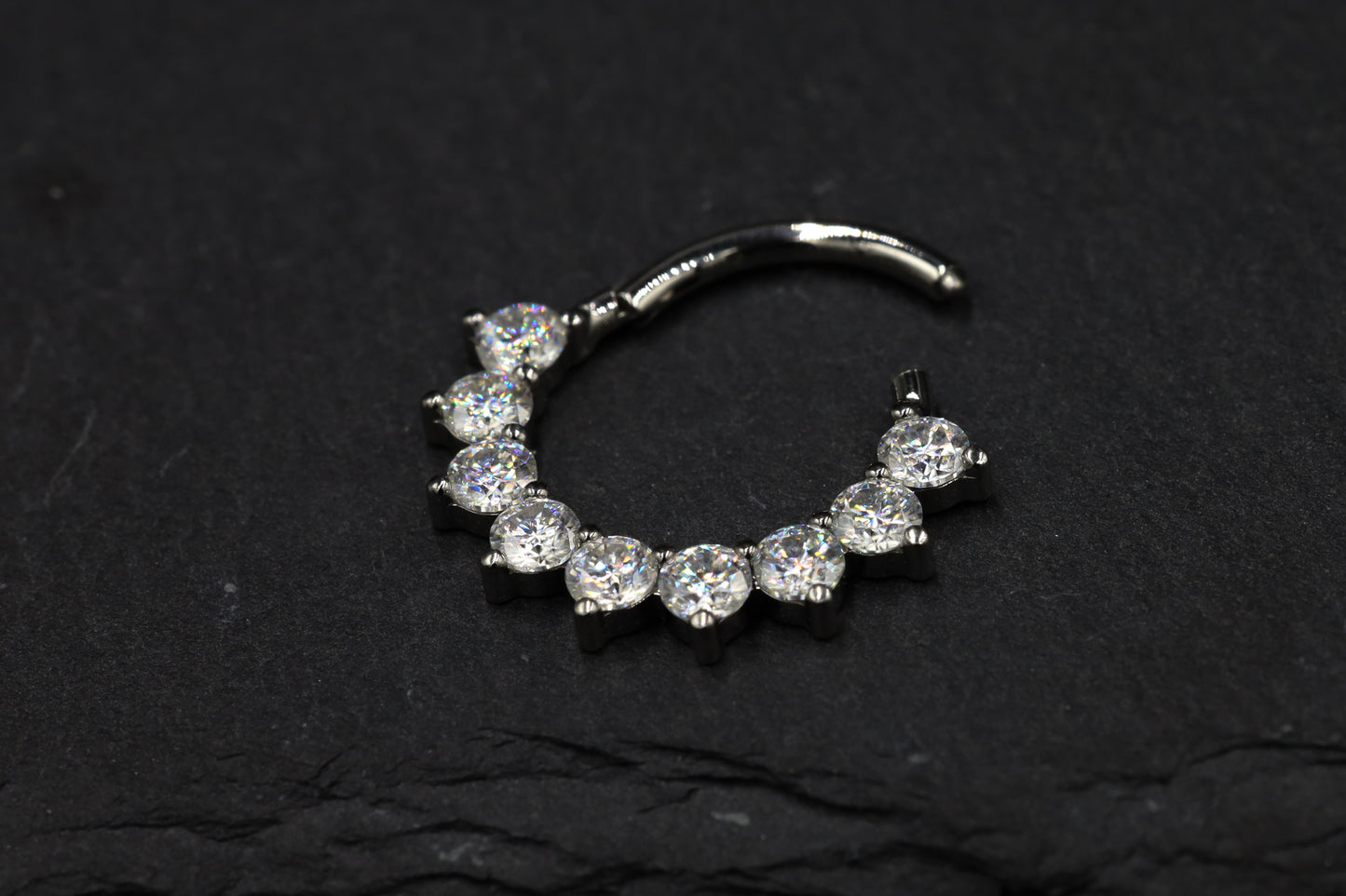 Moissanite Forward Facing Hoop
