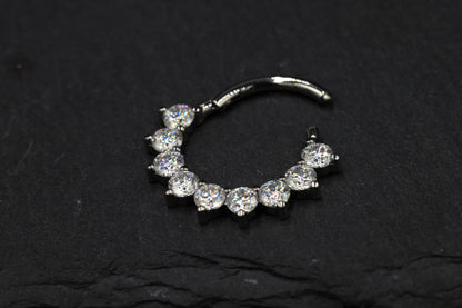 Moissanite Forward Facing Hoop