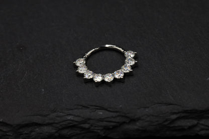Moissanite Forward Facing Hoop