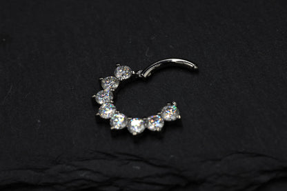 Moissanite Forward Facing Hoop