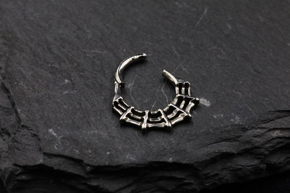 Titanium Spider Web Hoop Earring