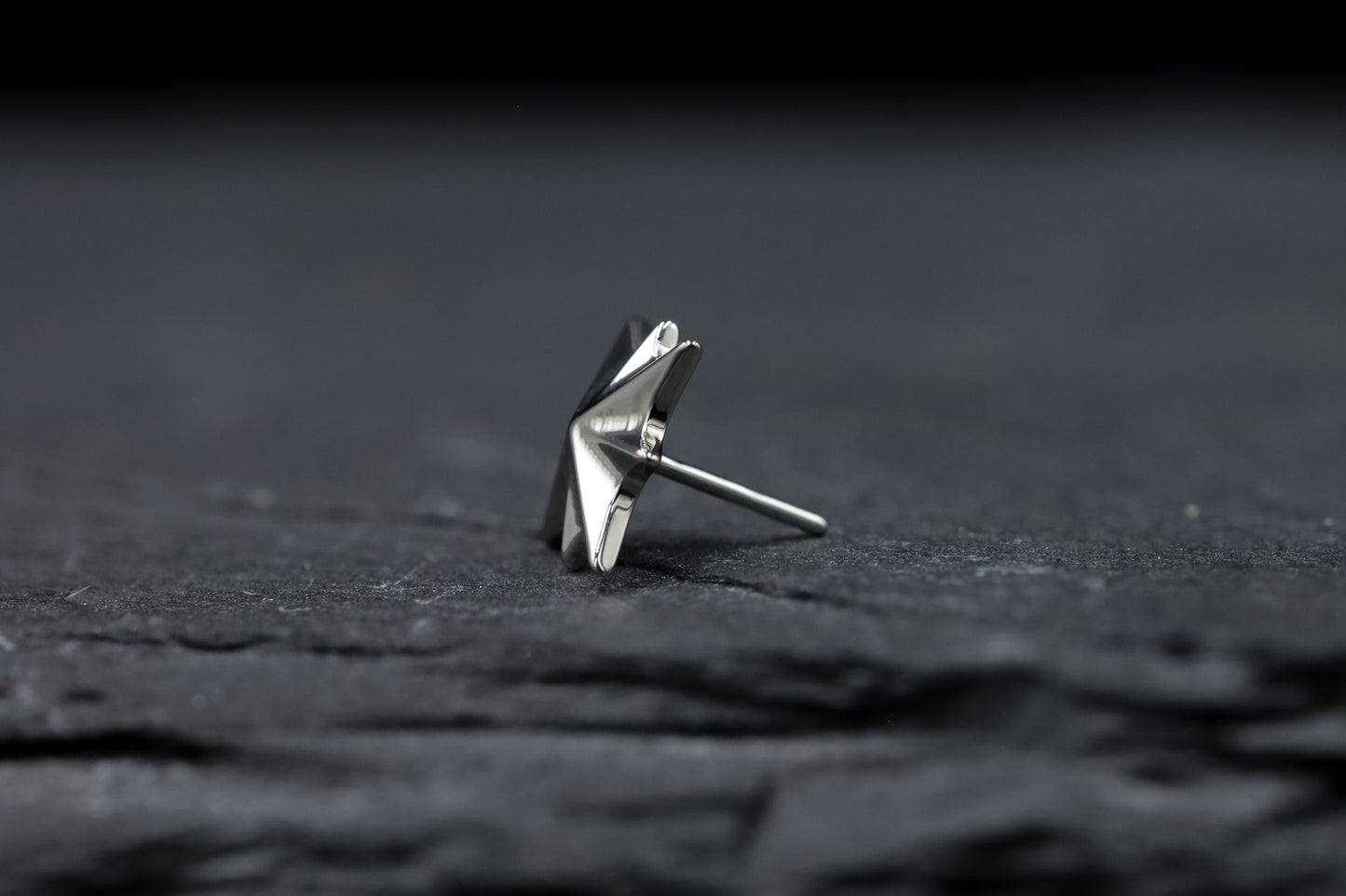 Starburst Titanium Threadless Earring