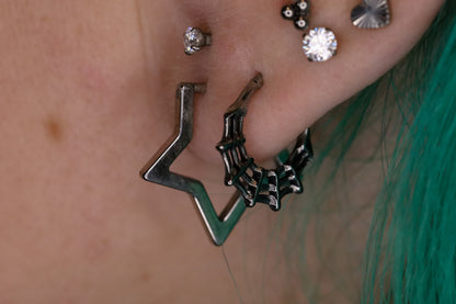 Titanium Star Hoop Earring