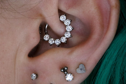 Moissanite Forward Facing Hoop