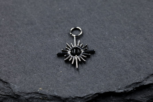 Black Onyx Titanium Sun Dangle Charm