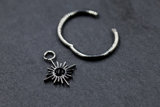 Black Onyx Titanium Sun Dangle Charm
