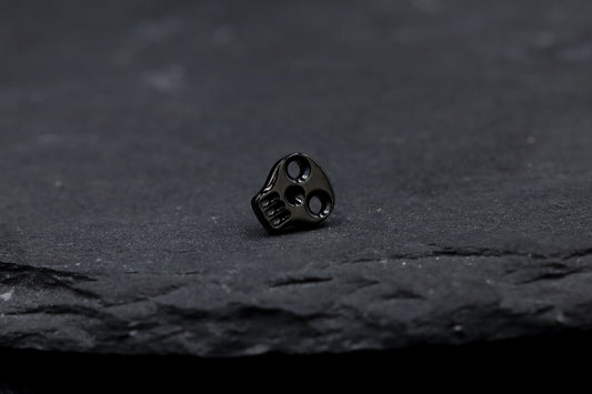 Black Skull Face Titanium Threadless Earring