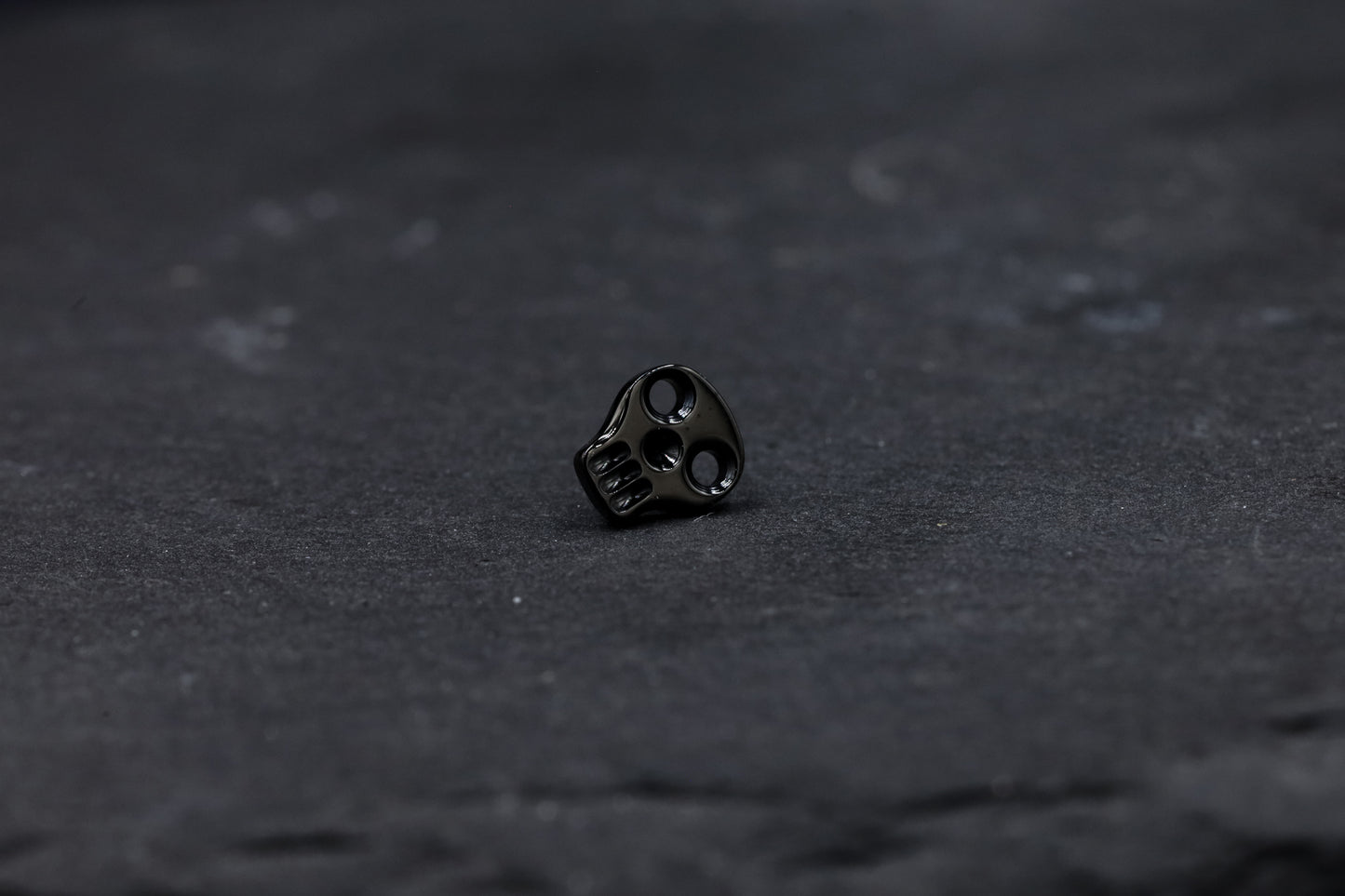 Black Skull Face Titanium Threadless Earring