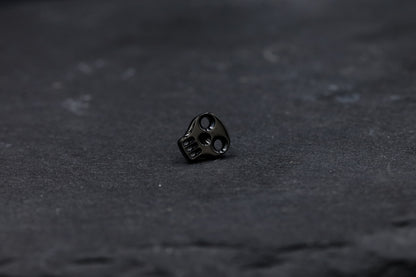 Black Skull Face Titanium Threadless Earring