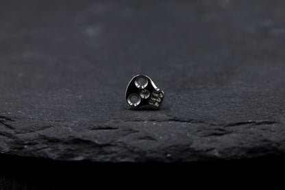 Skull Face  Titanium Threadless Earring