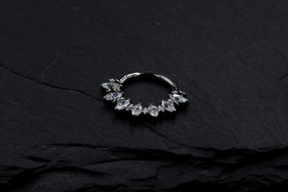 Marquise Moissanite Forward Facing Hoop