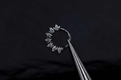 Marquise Moissanite Forward Facing Hoop