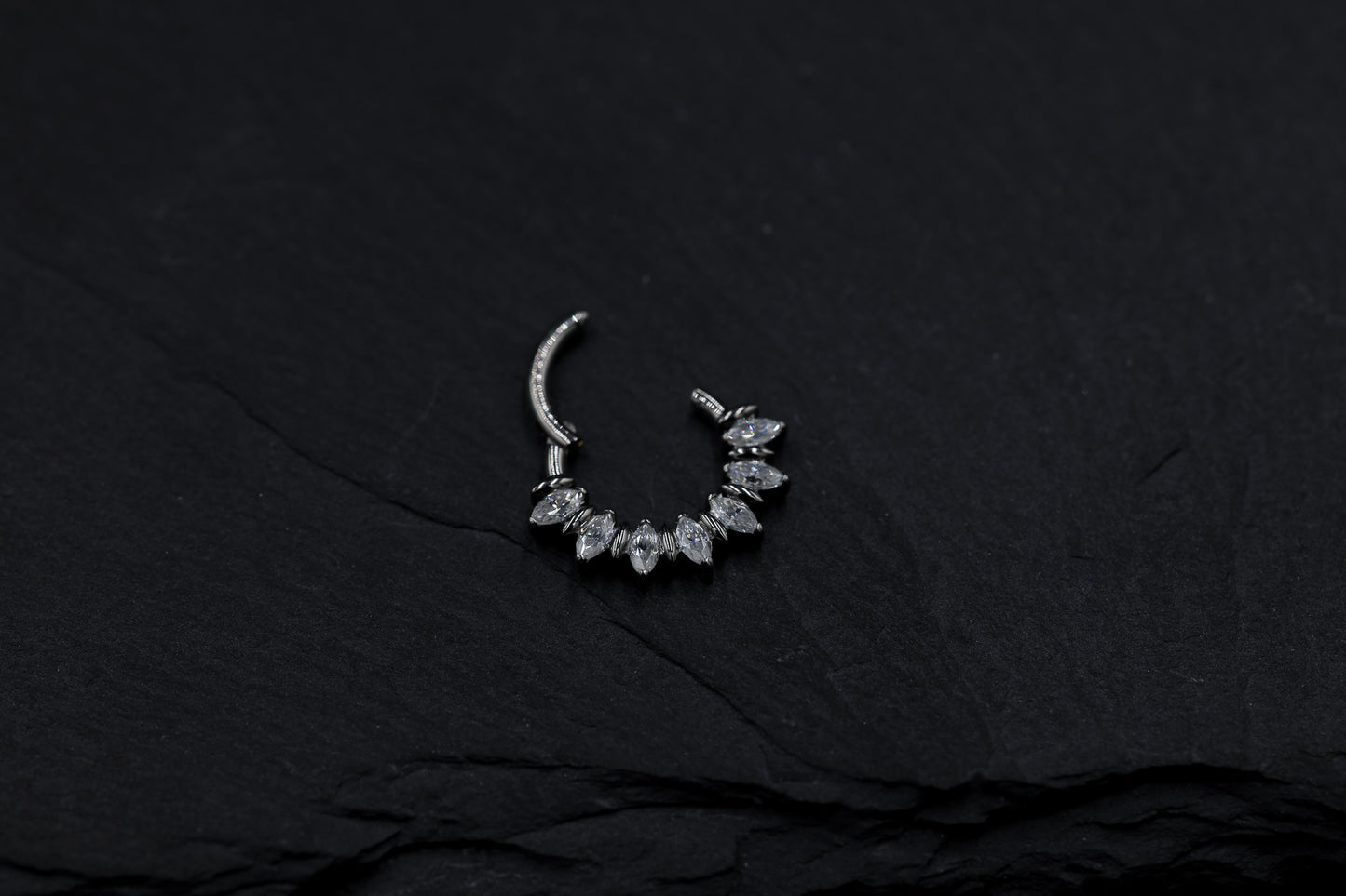 Marquise Moissanite Forward Facing Hoop
