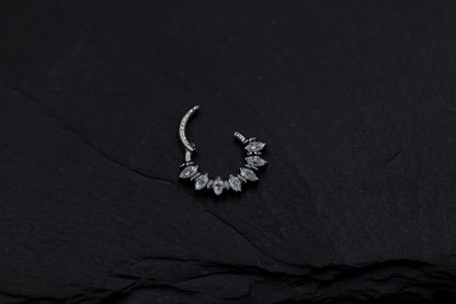 Marquise Moissanite Forward Facing Hoop