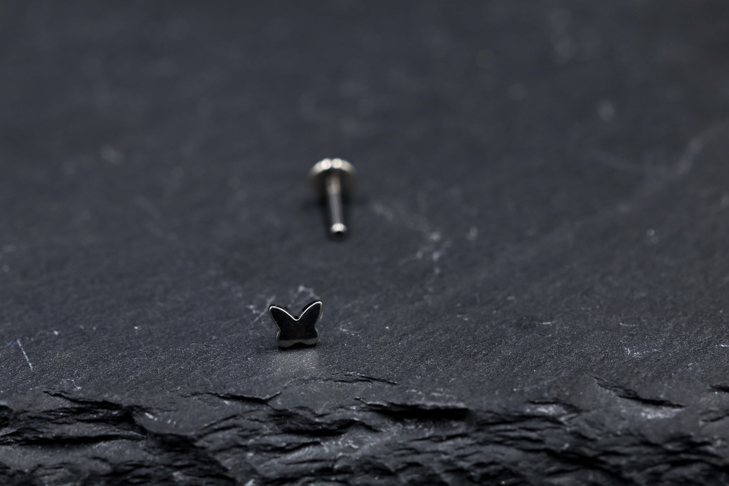 Little Butterfly Titanium Threadless Earring