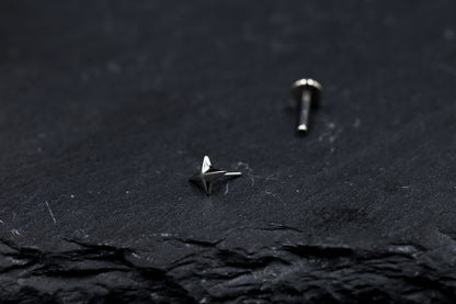4-Point Star Titanium Threadless Earring