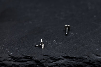 4-Point Star Titanium Threadless Earring