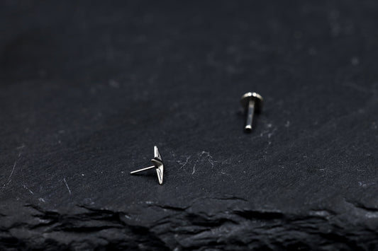 4-Point Star Titanium Threadless Earring