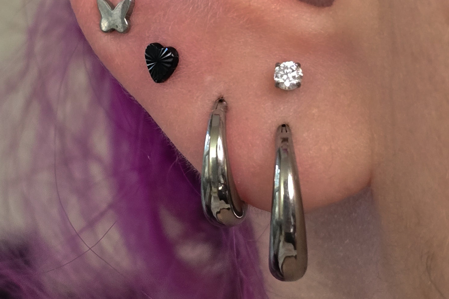 Heavy Look Titanium Hoop Earring