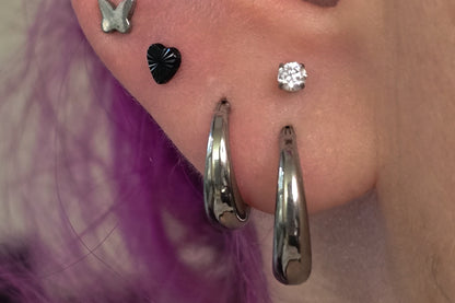 Heavy Look Titanium Hoop Earring