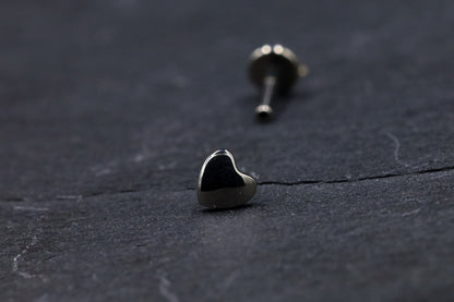 Soft Heart Titanium Threadless Earring