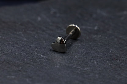 Soft Heart Titanium Threadless Earring