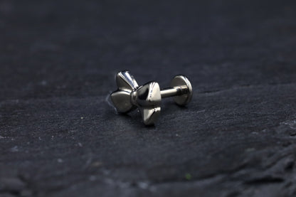 Bow Titanium Threadless Earring