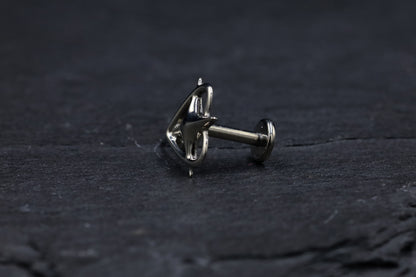 Large Titanium Heart-Star Threadless Earring