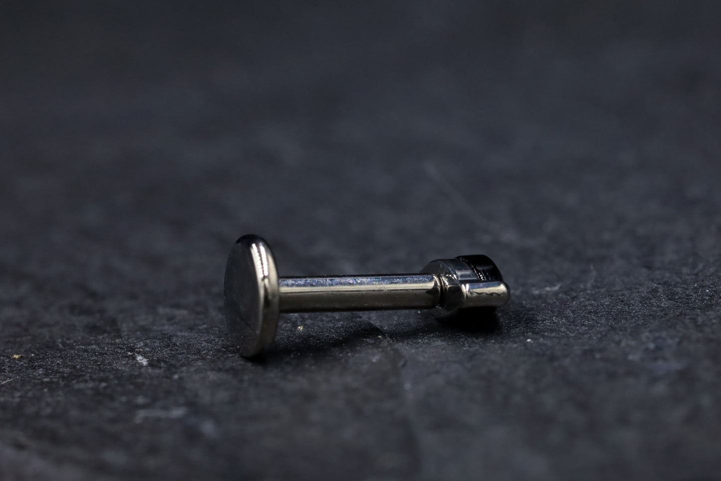 Black Onyx Marquise Titanium Threadless Earring