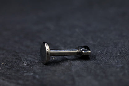 Black Onyx Marquise Titanium Threadless Earring