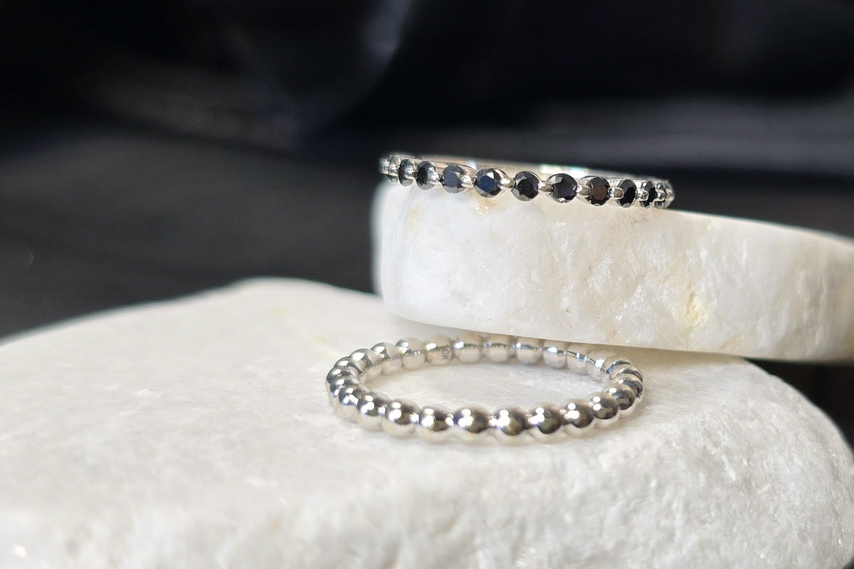 Sterling Silver Bead Eternity Ring