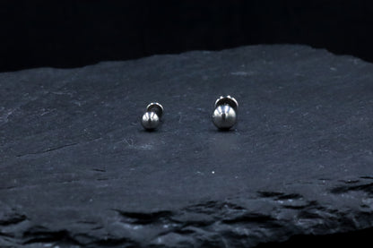 Titanium Half Bead Threadless Earring