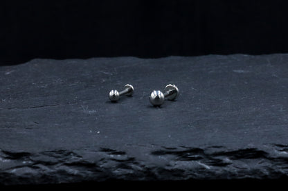 Titanium Half Bead Threadless Earring