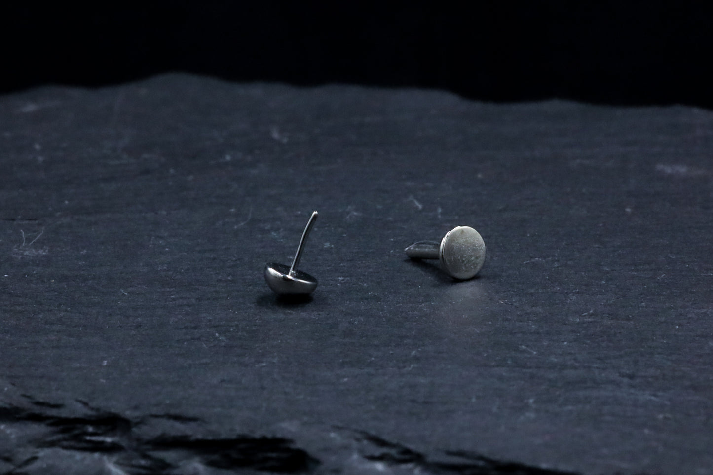Titanium Half Bead Threadless Earring