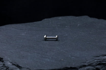 Titanium Half Bead Threadless Earring