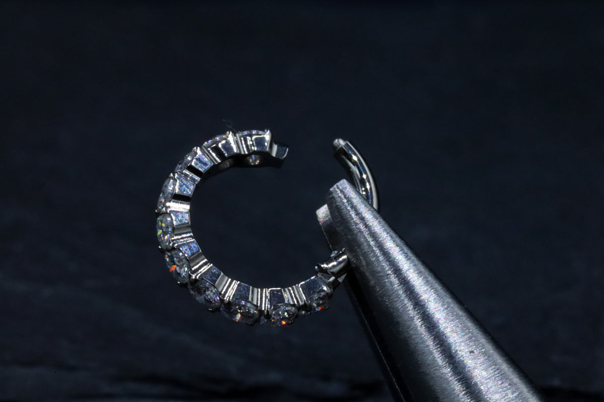 2mm Prong-set Moissanite Hoop Earring