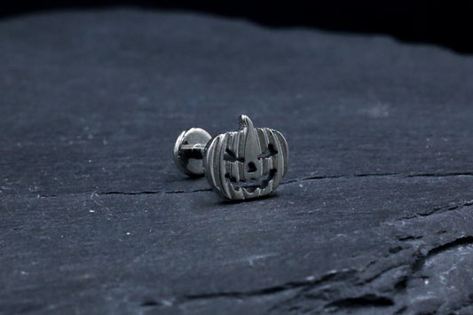 Jack-O-Lantern Titanium Threadless Earring