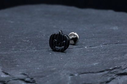 Black Jack-O-Lantern Titanium Threadless Earring