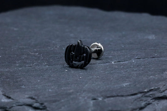 Black Jack-O-Lantern Titanium Threadless Earring