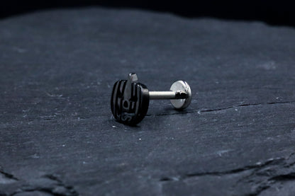 Black Jack-O-Lantern Titanium Threadless Earring