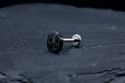 Black Jack-O-Lantern Titanium Threadless Earring