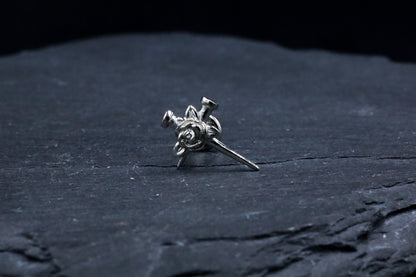 Vampire Rose Titanium Threadless Earring