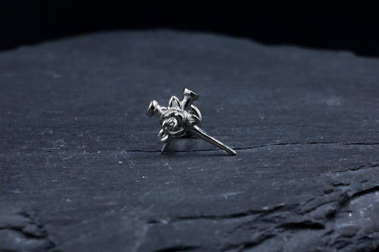 Vampire Rose Titanium Threadless Earring