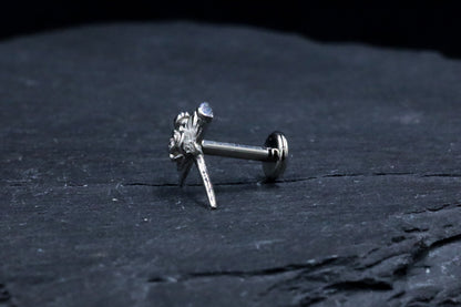 Vampire Rose Titanium Threadless Earring
