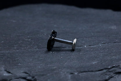 Black Jack-O-Lantern Titanium Threadless Earring