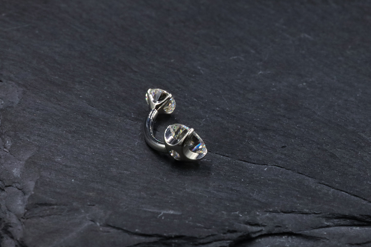 Round Moissanite Classic Prong Navel Bar