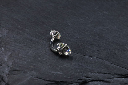 Round Moissanite Classic Prong Navel Bar